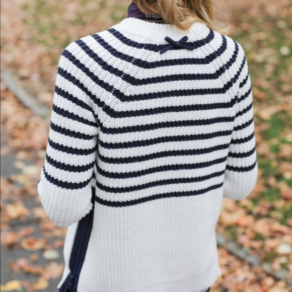 NWT Kate Spade Striped Sweater, Cream & Navy - Picture 3 of 4